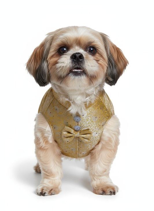 Gold Brocade Dog Vest